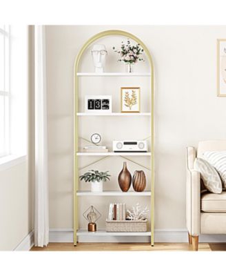 Bookshelf Tall Bookcase Arched Standing Bookshelves
