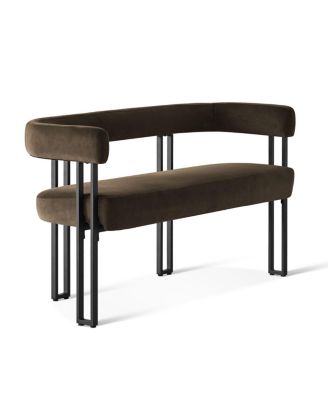 Velvet Upholstered 2-Seater Bench, Modern Loveseat Sofa for Living Room, Bedroom, or Entryway