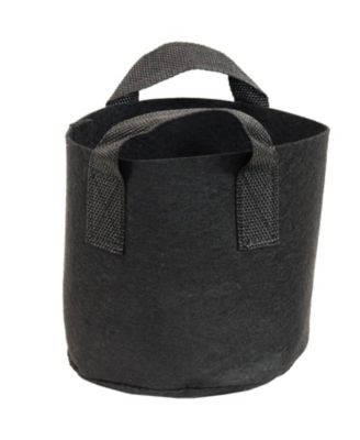 Garden Grow Bag with Handles Nonwoven Polypropylene Fabric, Black, 5pc