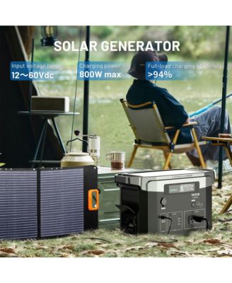 Solar Generator, 1800W Power Station, Portable Solar Generator for Off-Grid Living