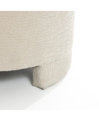 Upholstered Cream Modern Round Ottoman