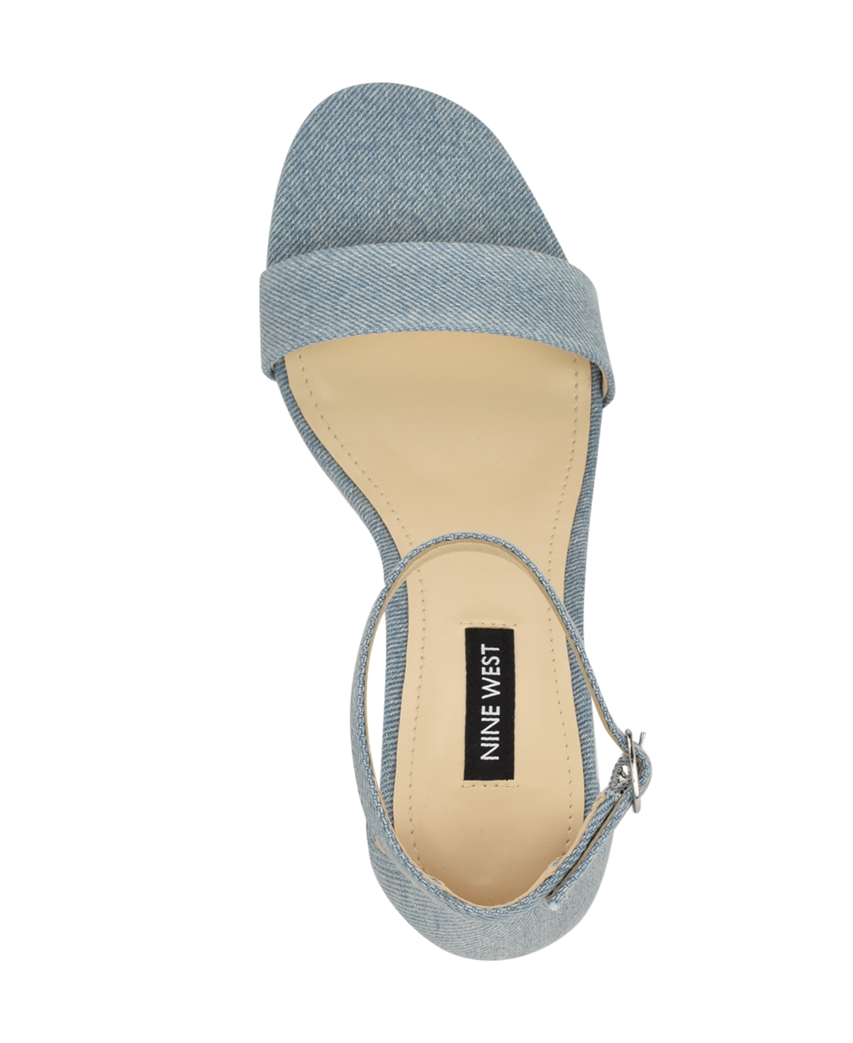 Shop Nine West Women's Toniann Open Toe Dress Sandals In Light Blue Denim