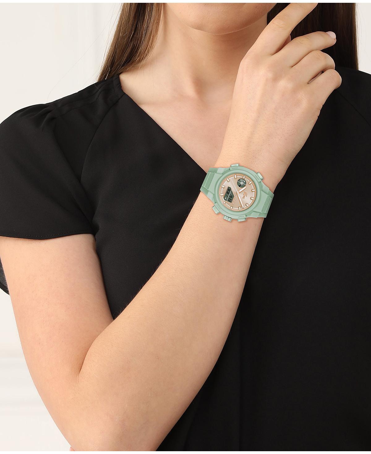Shop Lacoste Women's Lc33 Green Silicone Strap Watch, 40mm