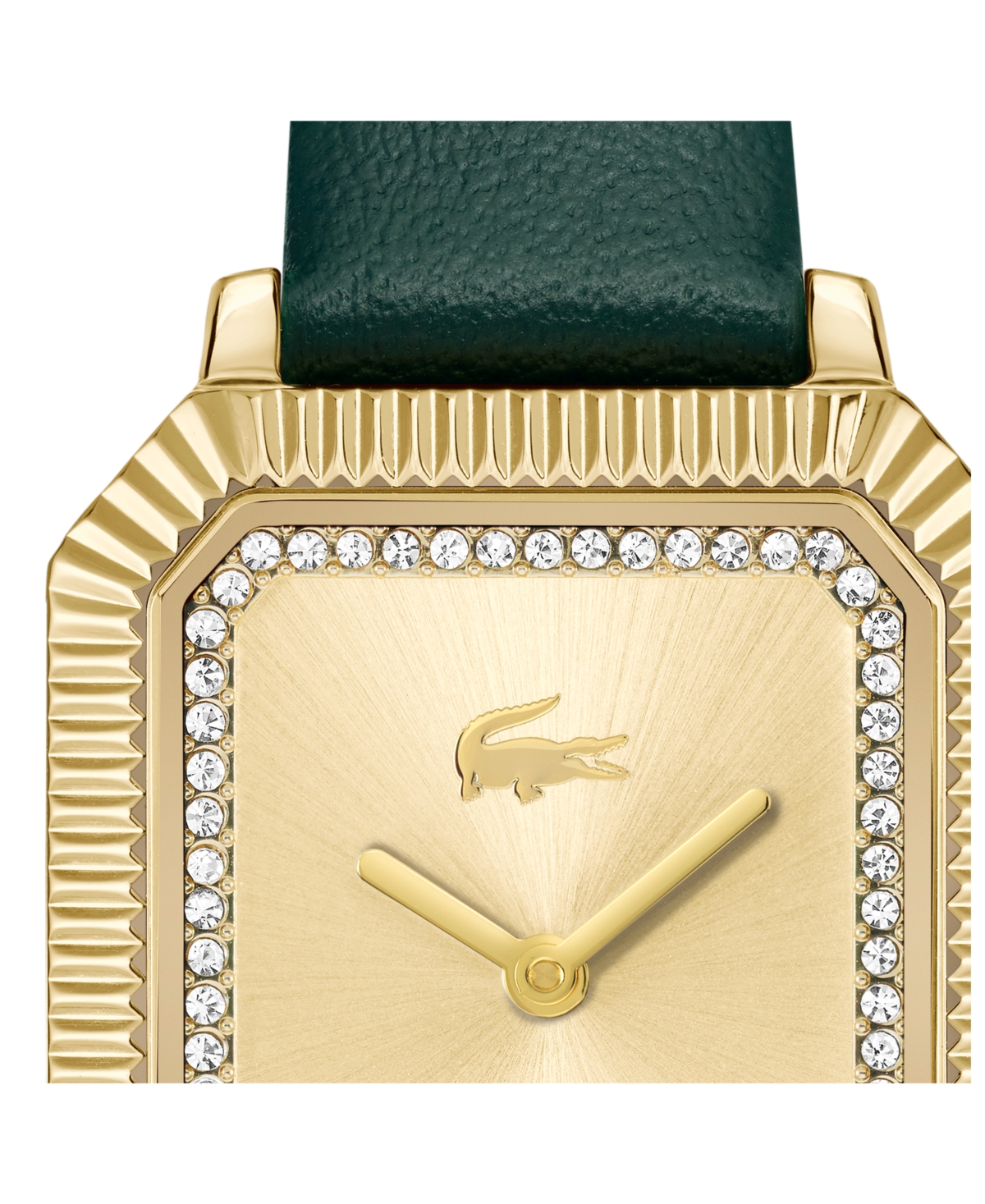 Shop Lacoste Women's Parisienne Green Leather Strap Watch, 28.3 X 20.7mm