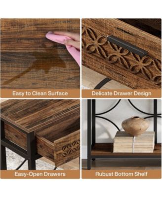 Console Table with Drawers, 70.9" Extra Long Entryway Table with Storage, Farmhouse Behind Couch Table Hallway Table Wood Accent Table