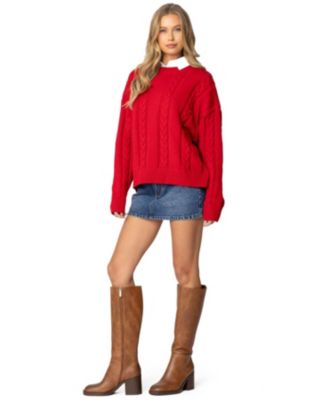 Womens Acacia Oversized Cable Knit Sweater