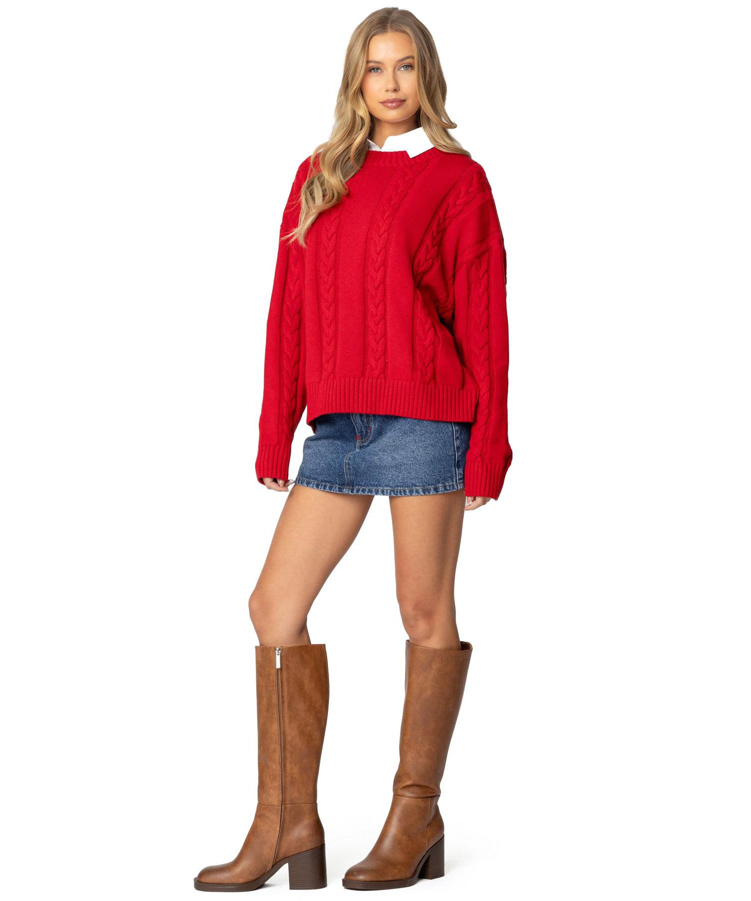 Womens Acacia Oversized Cable Knit Sweater