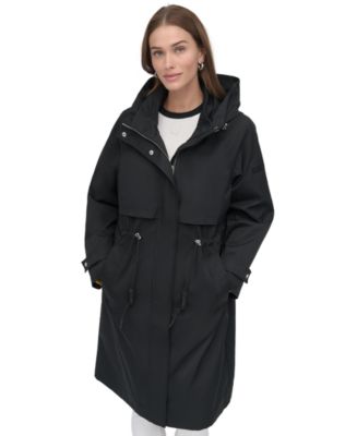 DKNY Women's Hooded Zip-Front Long Anorak Coat - Macy's