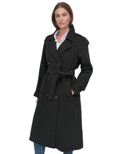 Женские куртки DKNY Women's Belted Double-Breasted Trench Coat