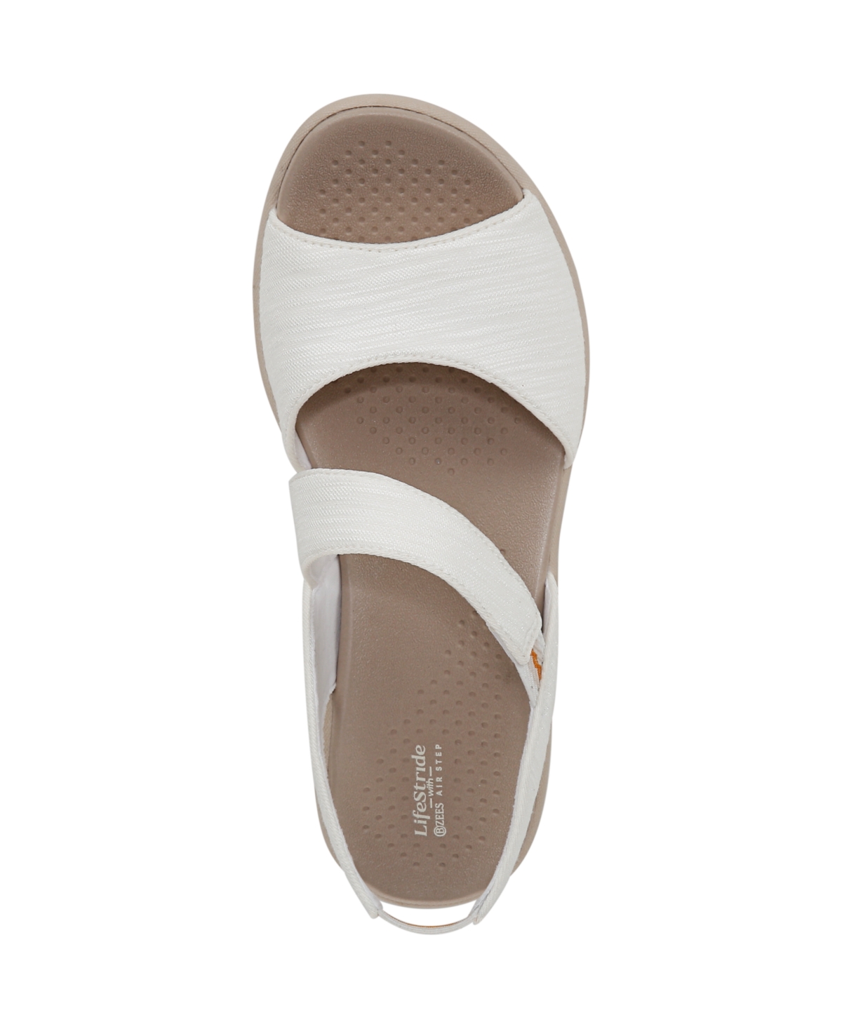 Bzees Women's Cheerful Washable Peep Toe Slingback Sandals In Bright White Waxy Fabric