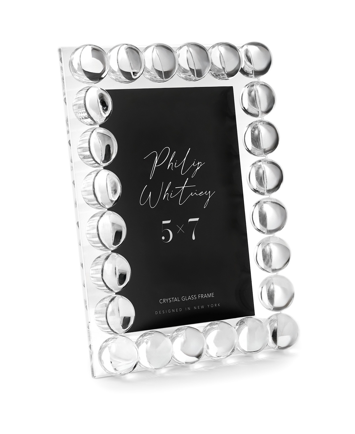 Philip Whitney Ginger Crystal Bubble Picture Frame, 5" X 7" In Clear