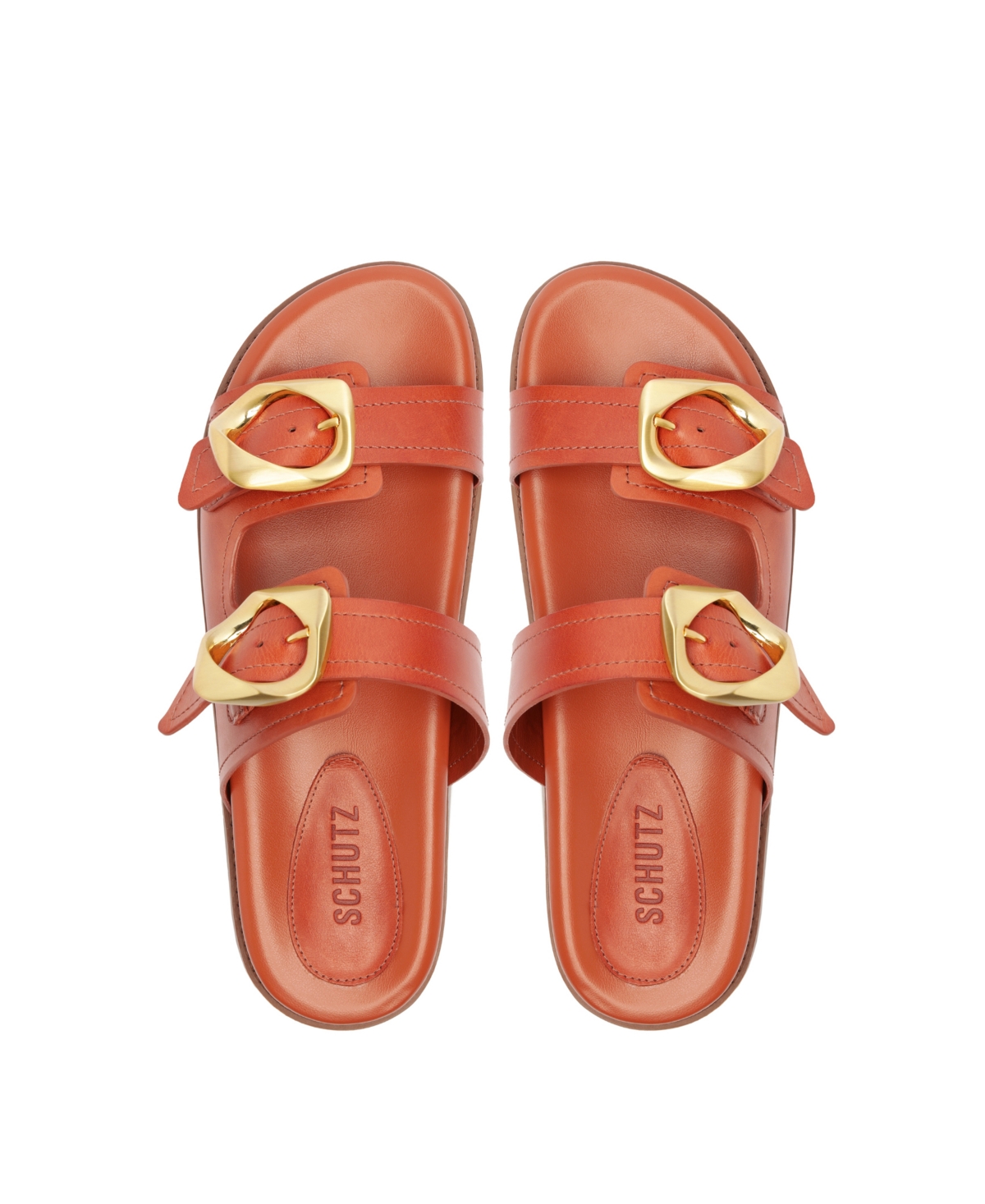 SCHUTZ WOMEN'S OLGA SPORTY ROUND TOE FLAT SANDALS 