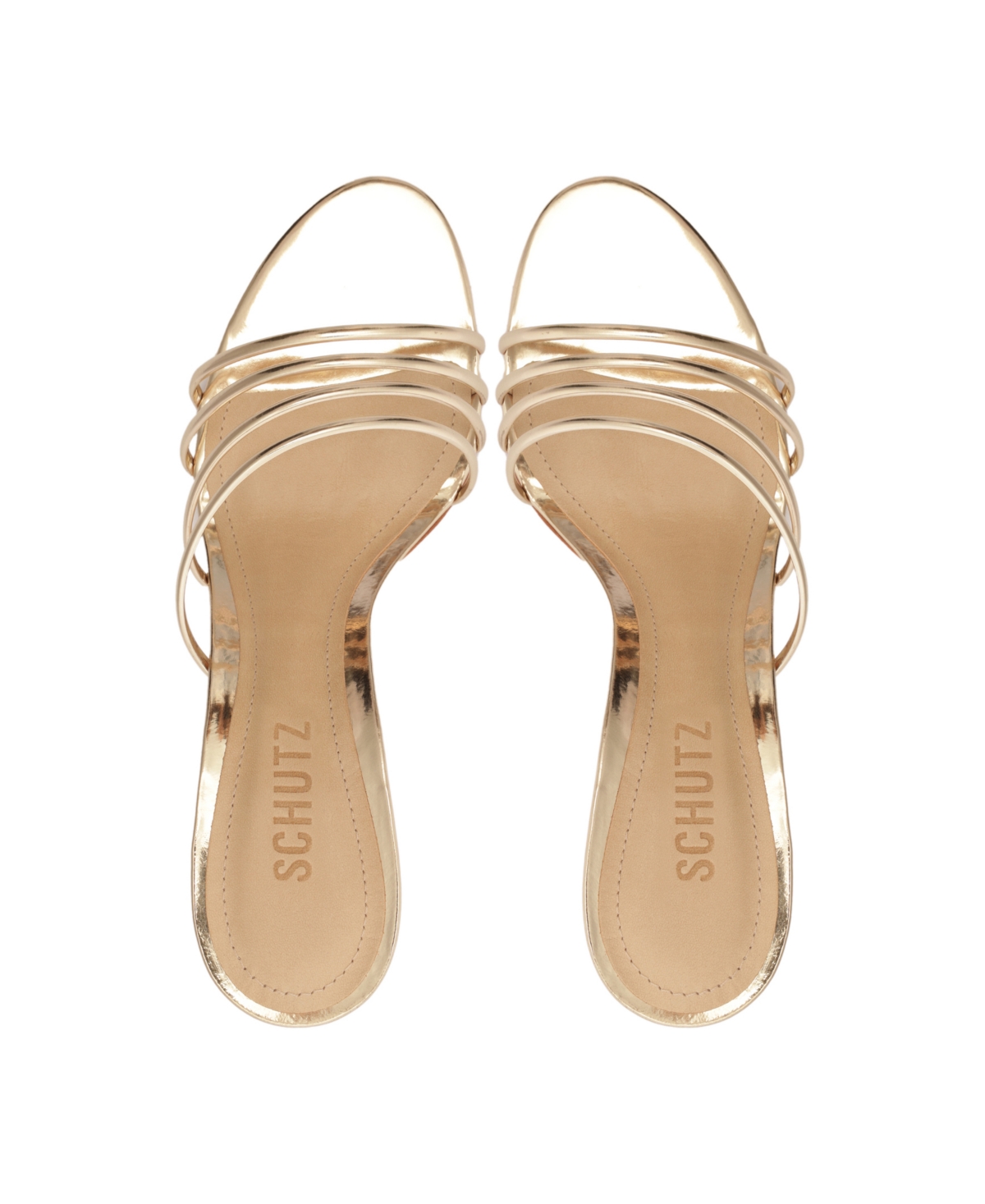 Shop Schutz Women's Inez Kitten Heel Sandals In Gold
