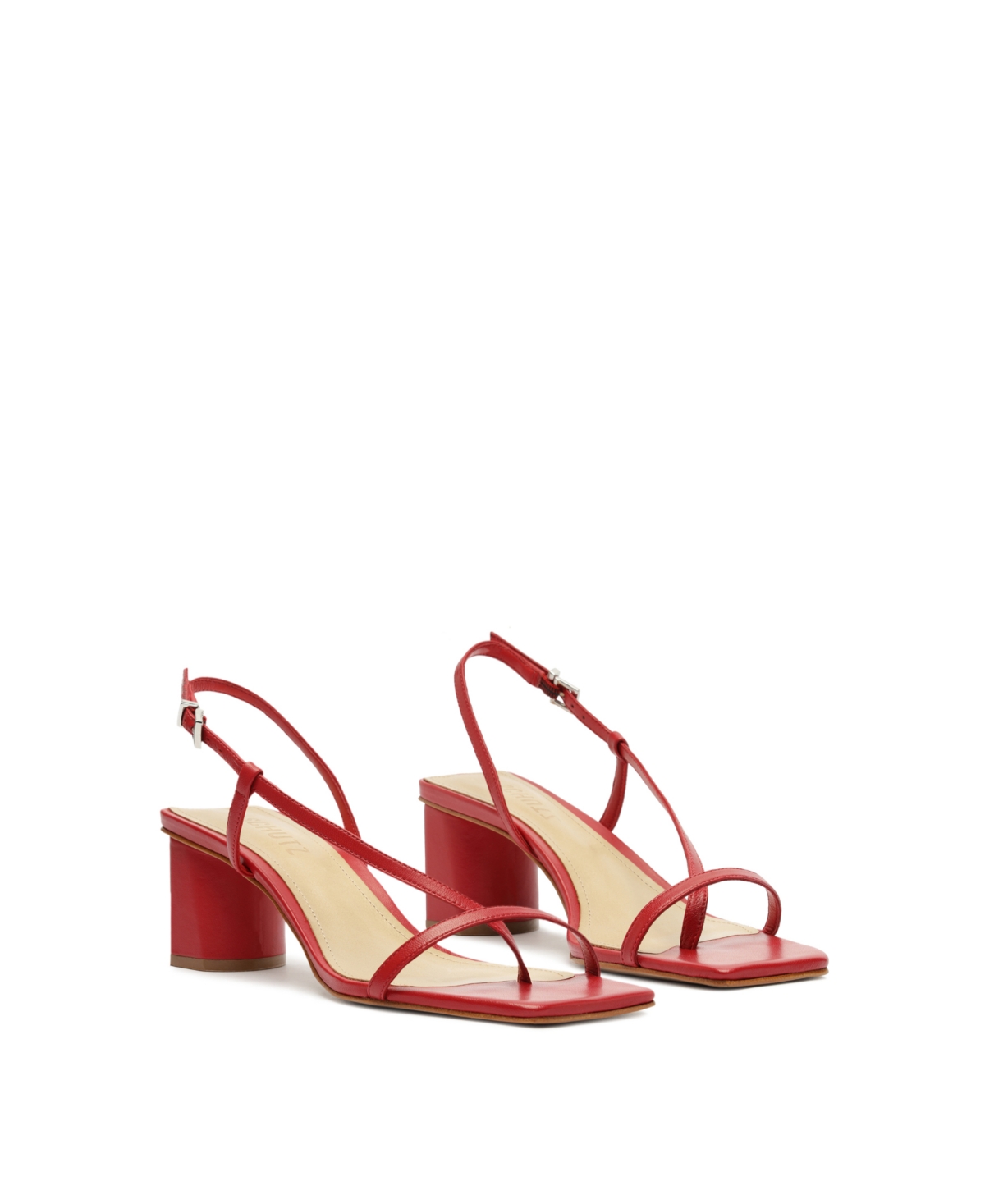 Shop Schutz Women's Heloise Mid Block Heel Dress Sandals In Red