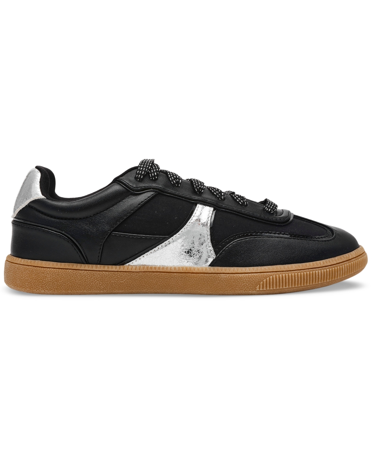Shop Wild Pair Women's Chargee Lace-up Sneakers, Created For Macy's In Black,silver