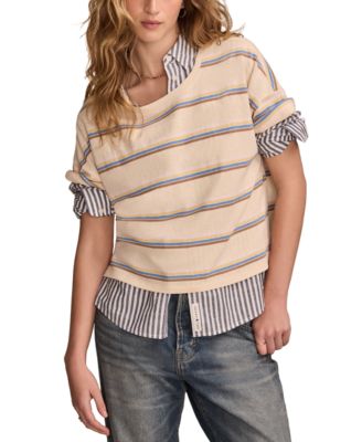 Lucky Brand - Women's Striped Short Sleeve T-Shirt
