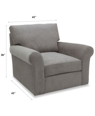 Reiter Fabric Swivel Arm Chair, Exclusively at Macy's