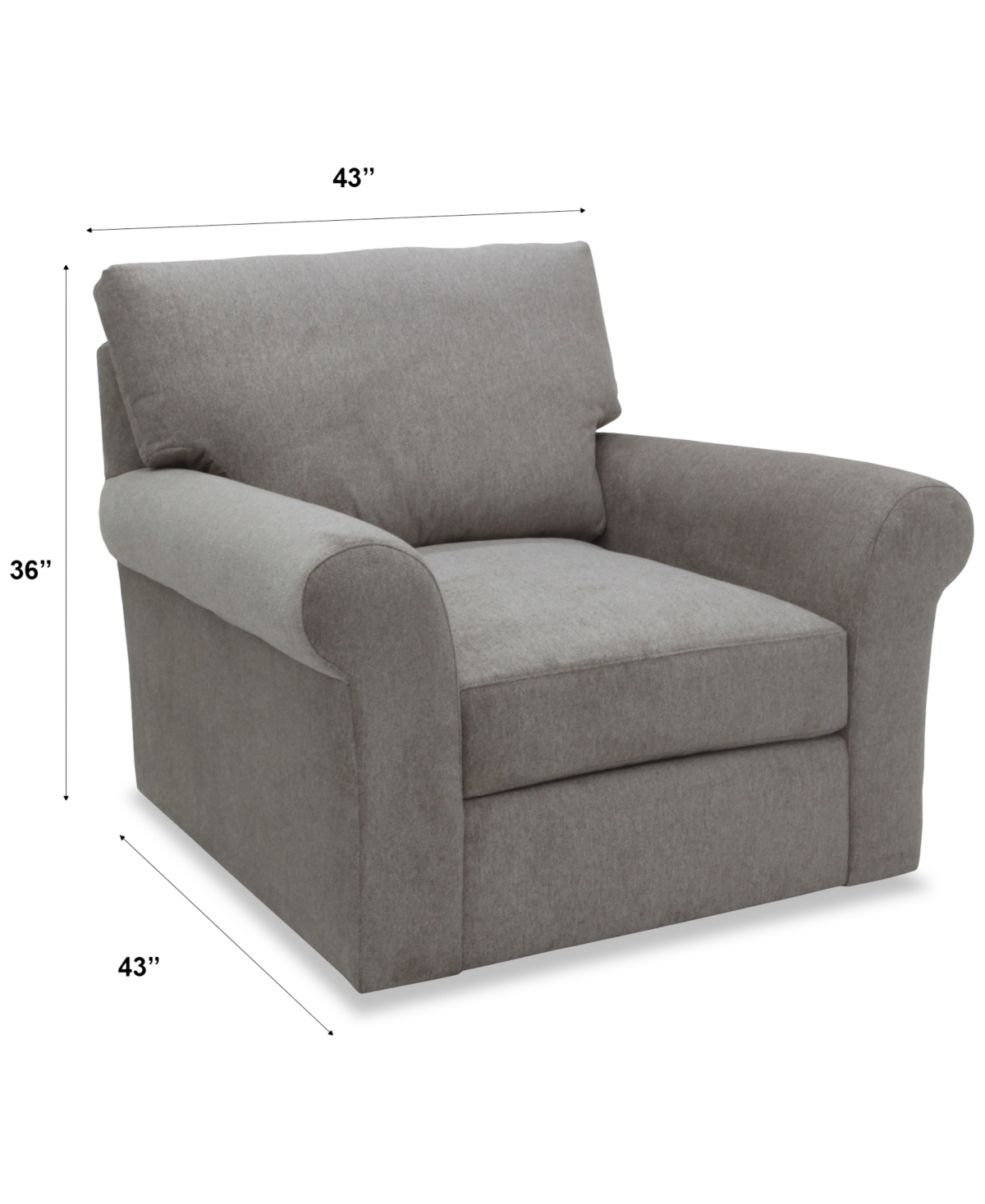 Macy's Reiter Fabric Swivel Accent Chair, Exclusively At  In Cobbleston