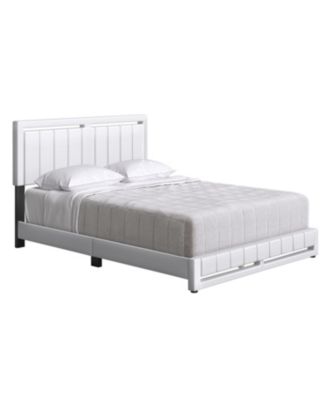 Belle Upholstered Platform Bed with Headboard, Mattress Foundation with Strong 14 Wood Slat Supports, No Box Spring Required