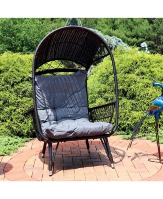 Shaded Comfort Wicker Outdoor Egg Chair with Legs - 56.5" H