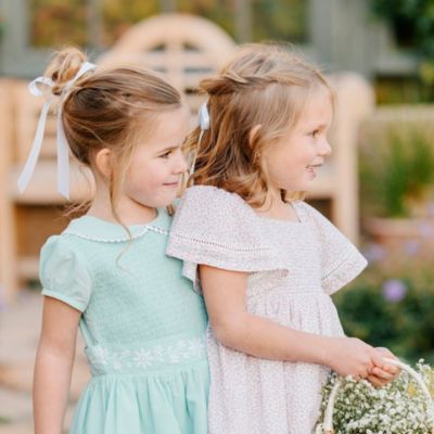 Toddler Girls Smocked Bell Sleeve Dress