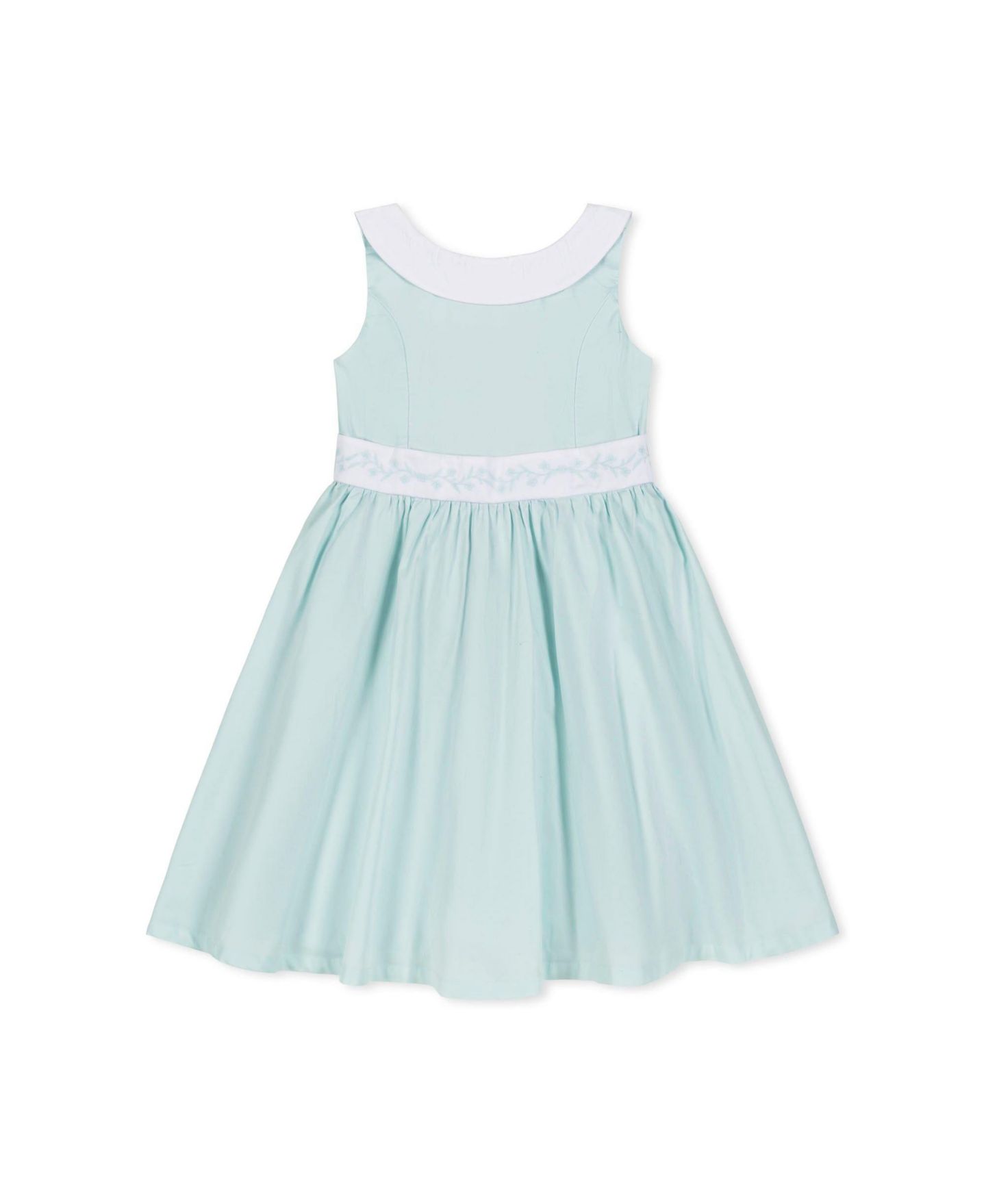 Платье Hope & Henry Heirloom Round Collar Sateen Party Dress with Embroidered Sash для девочек-малышей, цвет: Бледный зелёный — фото 1