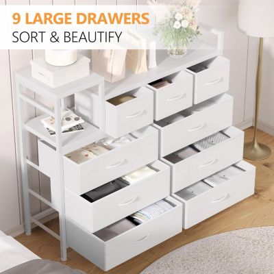 1 PC MDF Furniture Storage Cabinet, 9-Drawer Organizer Dresser for Bedroom