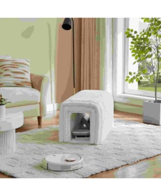 Pet-Friendly Ottoman Storage Bench with Arch Hollow Design, Multi-Functional for Living Room, Bedroom & Entryway