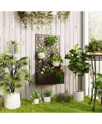 Garden Box with Privacy Panel, Outdoor Planter Box for Garden