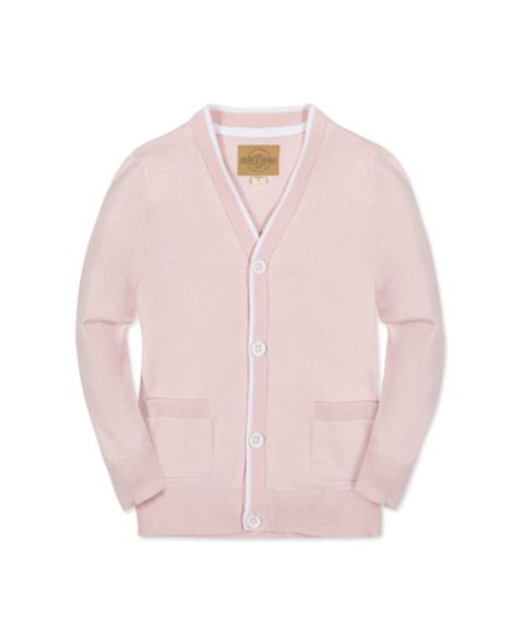 Кардиган Hope & Henry Organic Long Sleeve Tipped Cardigan Sweater для мальчиков, цвет: Бледный розовый
