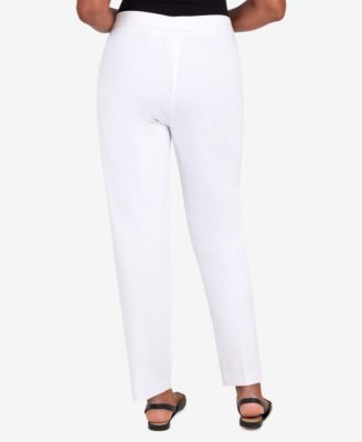 Petite Mid-Rise Pull On Straight Leg Denim Pants, Petite & Petite Short