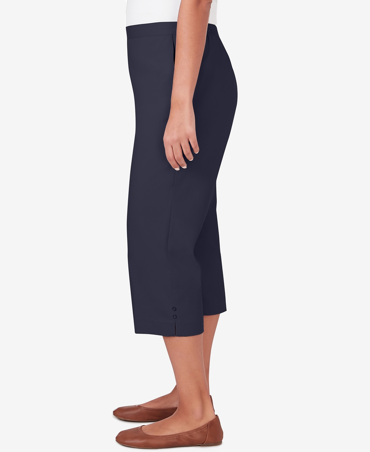 Alfred Dunner Petite All American Twill Capri Pants In Navy