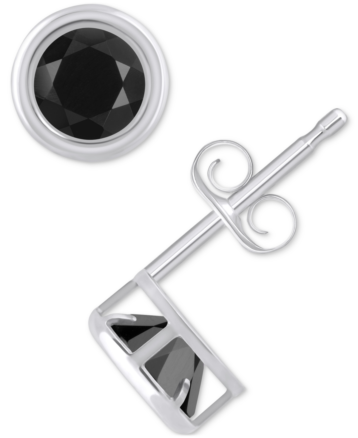 Macy's Lab-created Opal Bezel Stud Earrings (1-1/5 Ct. T.w.) Stud Earrings In 10k Gold (also In Additional In Onyx,white Gold