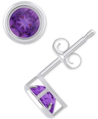 Lab-Created Opal Bezel Stud Earrings (1-1/5 ct. t.w.) Stud Earrings in 10k Gold (Also in Additional Gemstones)