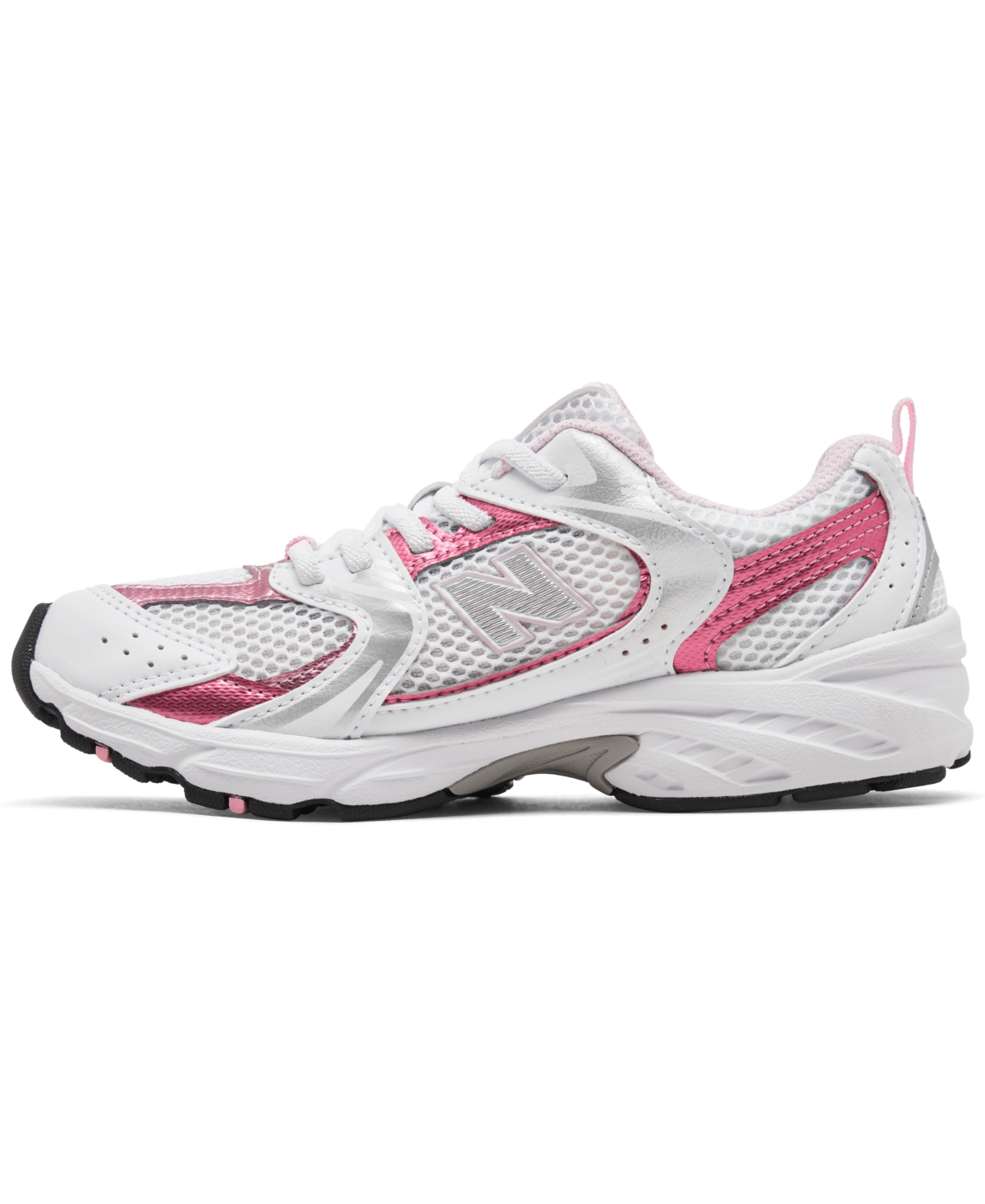 New Balance Little Girls 530 Casual Sneakers From Finish Line In White,pink Sugar