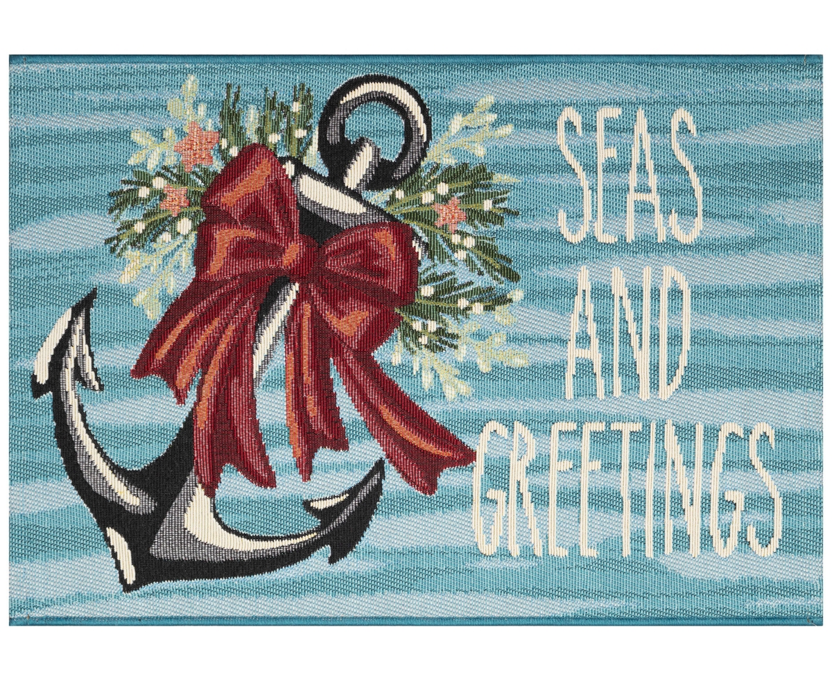 Shop Liora Manne Esencia Seas And Greetings 2'5"x3'11" Area Rug In Ocean