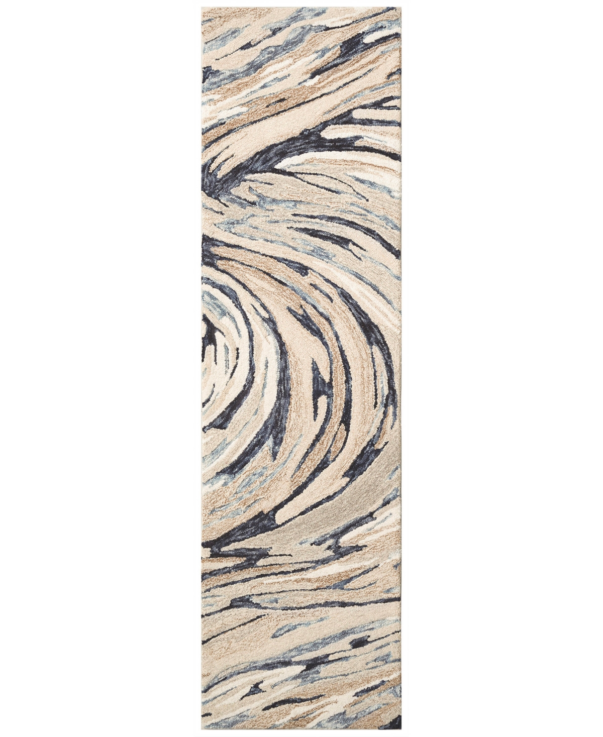Liora Manne Savoy Big Wave 2'x7'6" Runner Area Rug In Blue