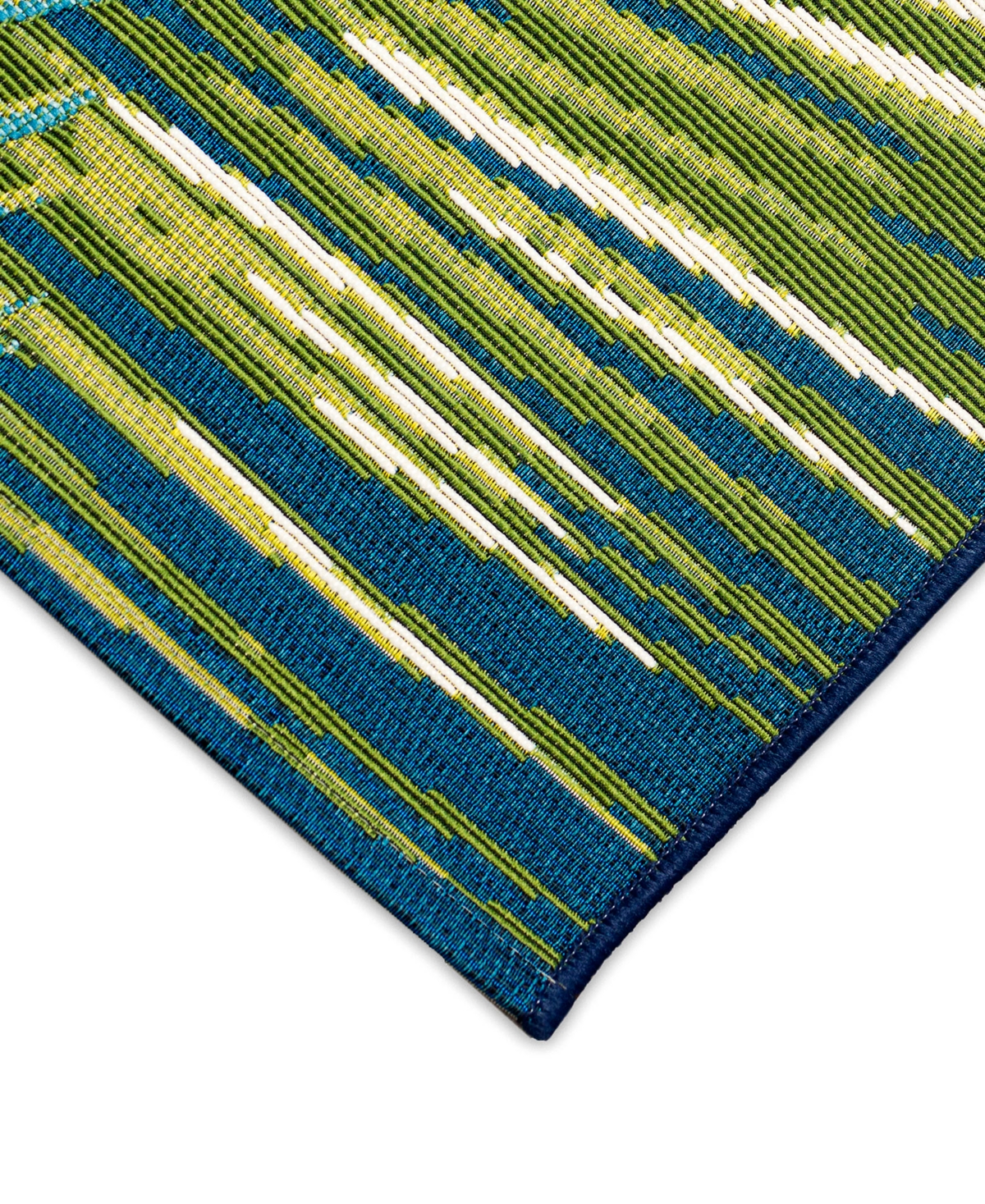 Liora Manne Marina Palm Border 8'10"x11'9" Area Rug In Navy