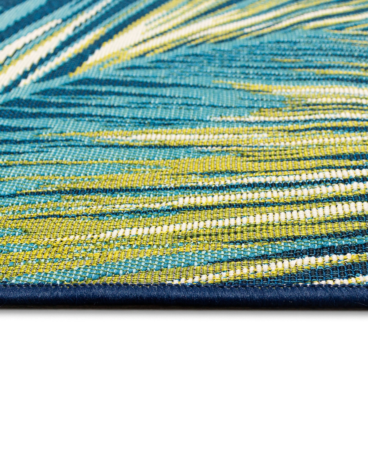 Liora Manne Marina Palm Border 8'10"x11'9" Area Rug In Navy