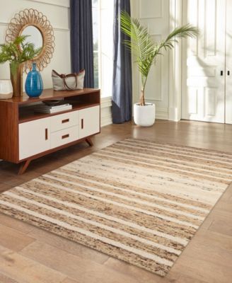 Liora Manne Mojave Horizon Stripe Rug Collection In Sand