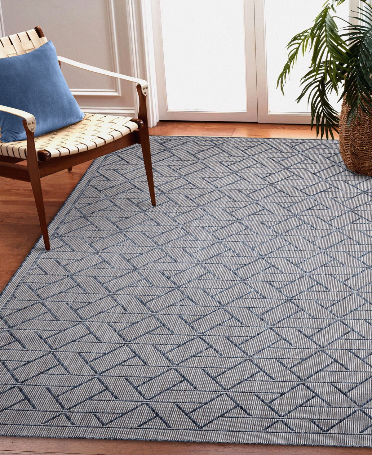 Liora Manne Carmel Pyramid 4'10"x7'6" Area Rug In Navy