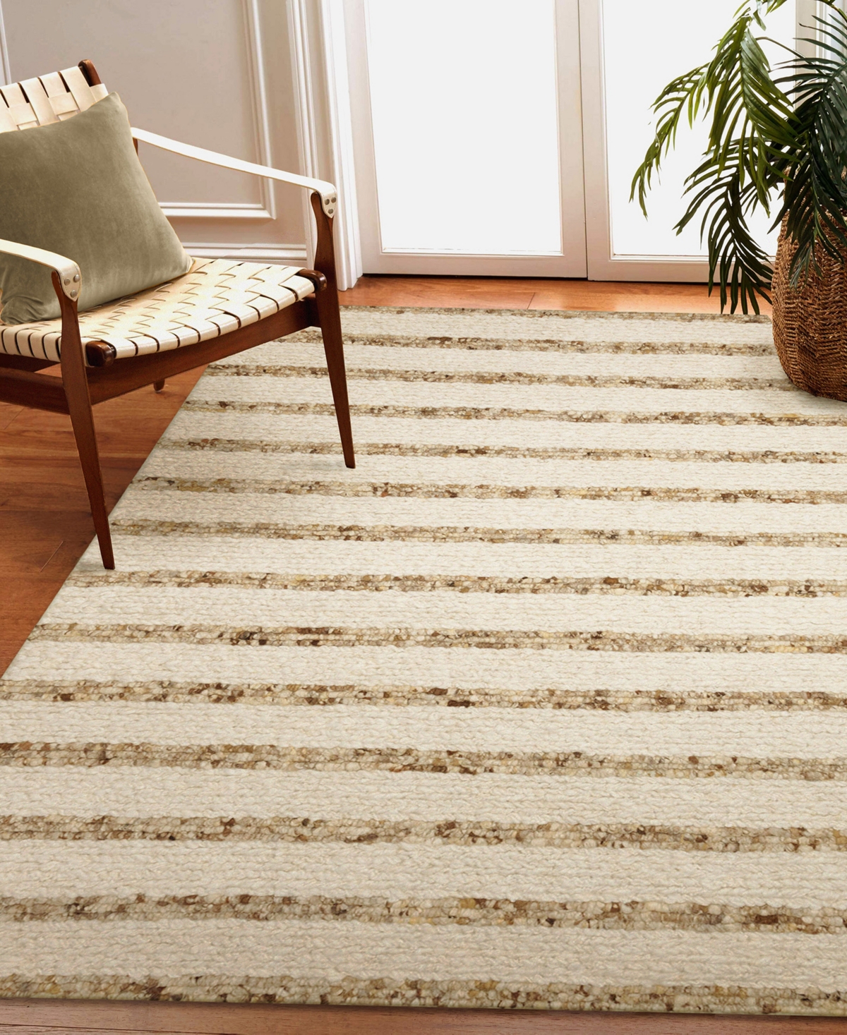 Liora Manne Lhasa Stripe 5'x7'6" Area Rug In Neutral