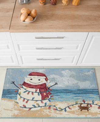 Esencia Beach Snowman 2'x2'10" Area Rug