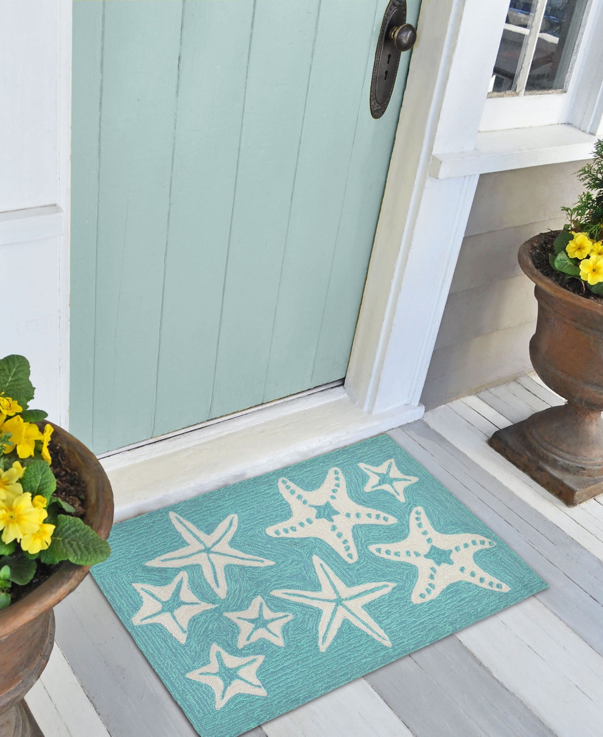 Liora Manne Capri Starfish Area Rug, 1'8 X 2'6 In Aqua
