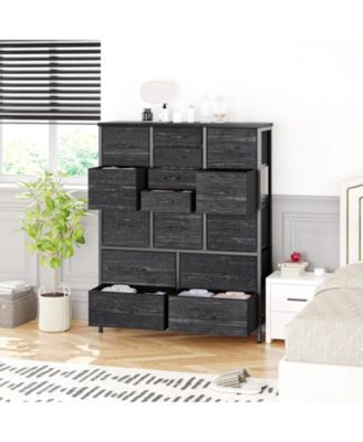 1Pc Fabric/Metal (with wooden top) 15-Drawer Tall Storage Dresser Organizer Cabinet