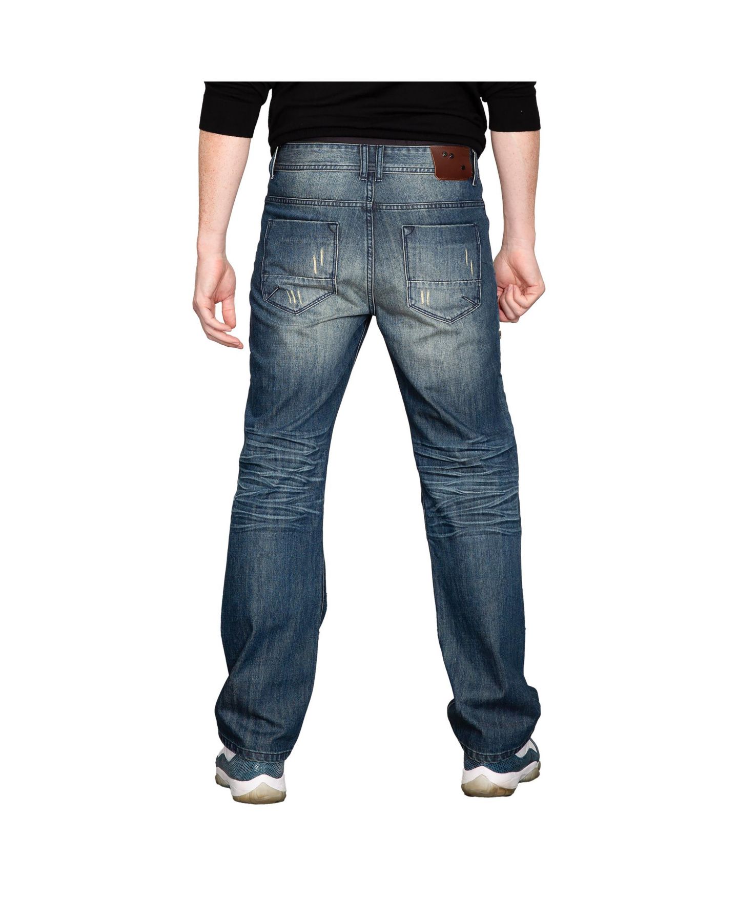 Мужские джинсы Level 7 Zipper Pocket Relaxed Bootcut Premium Denim Jean, цвет: Синий — фото 2