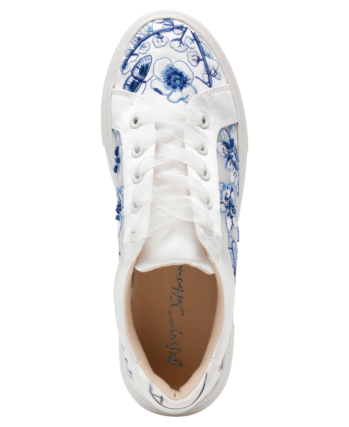 BETSEY JOHNSON WOMEN'S NINO EMBROIDERED TOILE LACE-UP SNEAKERS 