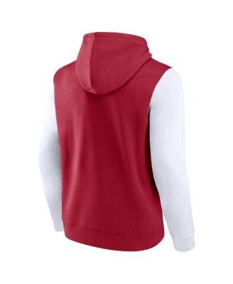 Men's Crimson Oklahoma Sooners Extra Point Color block Fleece Pullover Hoodie