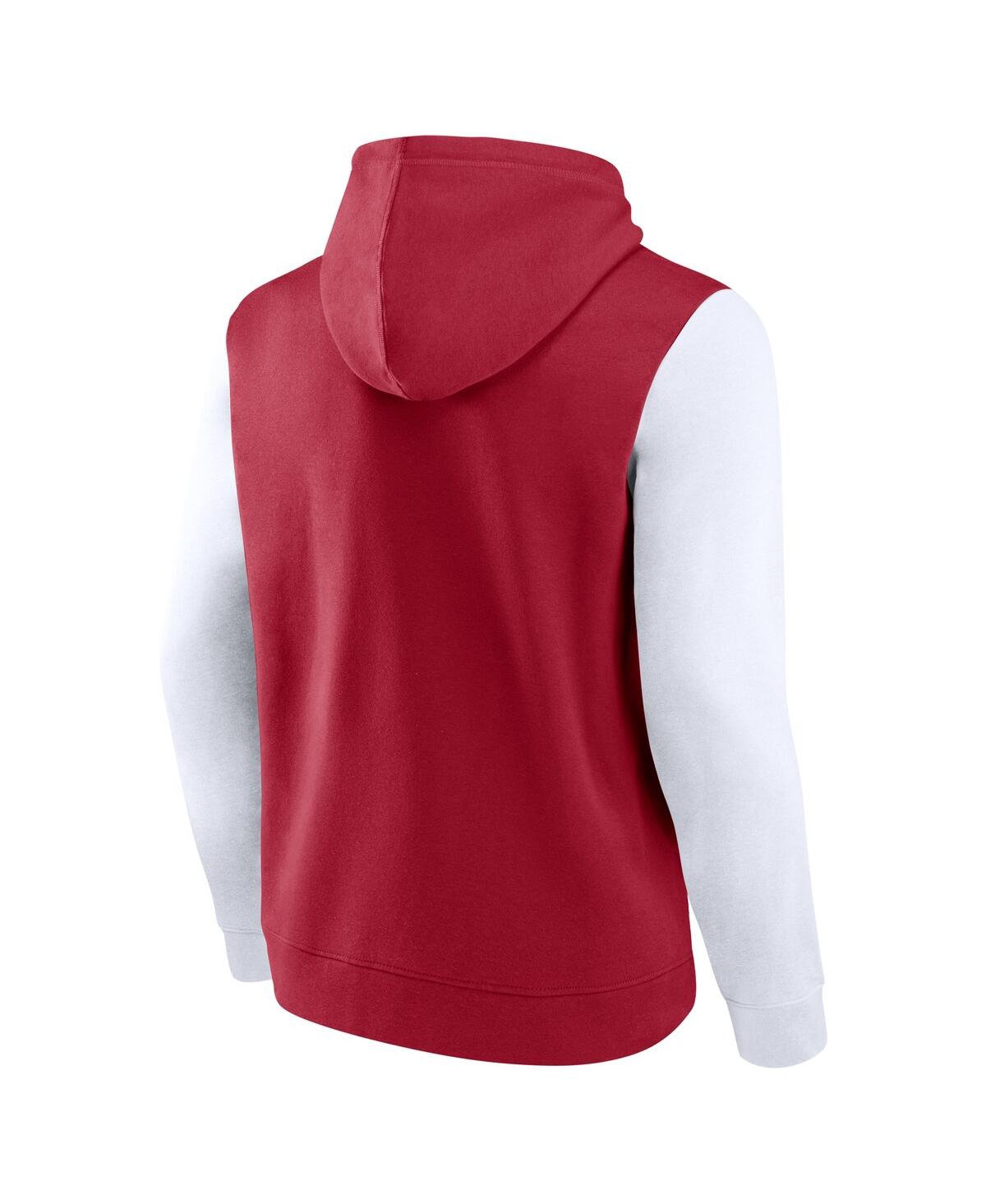 Fanatics Men's Crimson Oklahoma Sooners Extra Point Color Block Fleece Pullover Hoodie In Crimson