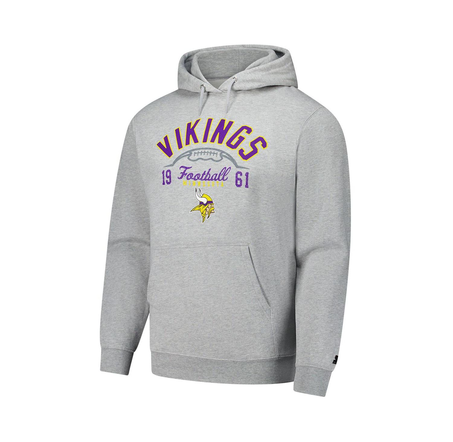 Men's Heather Gray Minnesota Vikings Pullover Hoodie